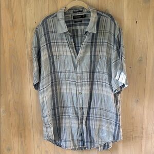 Nautica Classic Fit Linen Men’s Short sleeve Button Down Shirt Size XL